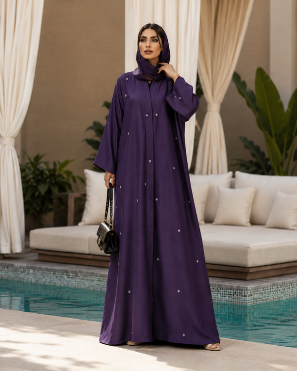 DMC Purple Ring Style Abaya for Elegant Fashion - Fatma Abaya